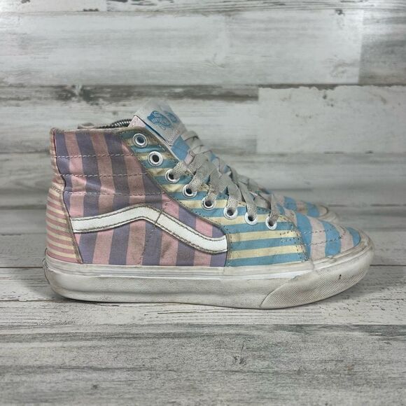 Vans Women's Pastel Striped Sk8 Hi Tapered Sneaker Shoes Multicolor Size 7 - Picture 1 of 8